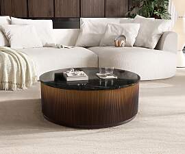 Couchtisch Fiorano 90x90 cm Marmor Schwarz Silber