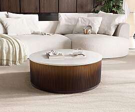 Couchtisch Fiorano 90x90 cm Marmor Weiß Metall