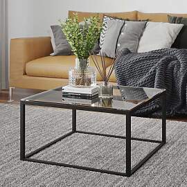 Couchtisch Glastisch aus Glas und Metall