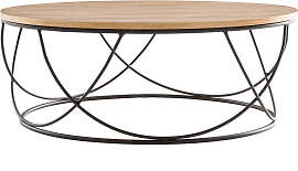 Couchtisch Holz und Metall Schwarz rund 80 cm LACE