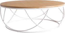 Couchtisch Holz und Metall Weiß rund 80 cm LACE