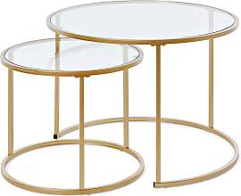 Couchtisch JAHNKE, gold (klarglas, gold,