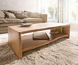 Couchtisch Live-Edge 130x60 cm Akazie Natur