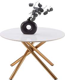 Couchtisch Marbella Weiß/Goldfarben