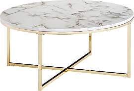 Couchtisch Marmoroptik ca. 80x36 cm Gestell Gold