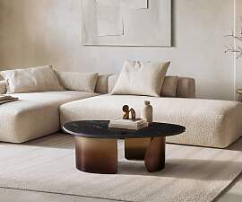 Couchtisch Marvello 100x50 cm Marmor Schwarz