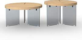 Couchtisch Moreno Eichefarben/ Grau MDF 2-er Set