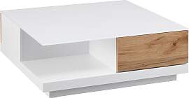 Couchtisch Nevio Weiß Eichefarben MDF mit Stauraum