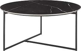 Couchtisch Nila Schwarz/Weiß Metall/Marmor rund