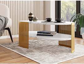 Couchtisch oval Zinzit Gold II