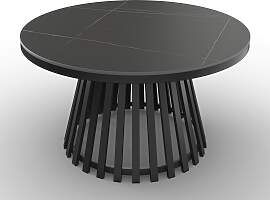 Couchtisch Pela Schwarz MDF rund