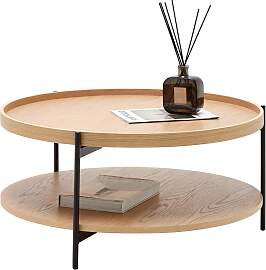 Couchtisch Plate Naturfarben/Schwarz