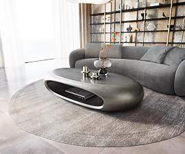 Couchtisch Sinor 140x65 cm Metallic Silber