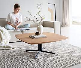 Couchtisch Talita 90x90 cm Ulme Natur Metall