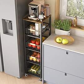 COVAODQ Gemüseregal für Küche,Küchenwagen auf