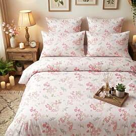 Covebett Bettwäsche 135x200 Mädchen Rosa Blumen