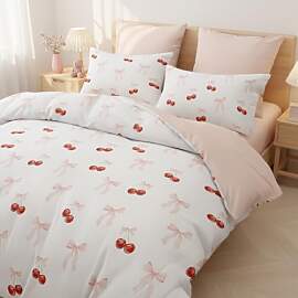 Covebett Bettwäsche 135x200 Mädchen Rosa Weiß