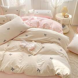 Covebett Bettwäsche 140x200 Mädchen Weiß Rosa