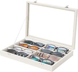 Coward Sonnenbrillen-Organizer-Tablettbox, Beige