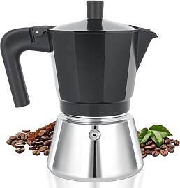 Cozary Espressokocher Mokkakanne aus Aluminium und 