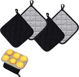 COZERI 4er Set Hangbare Topflappen Set Aus Frottee 