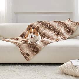 COZY KISS Kunstfell Decke mit Hirsch-Print,