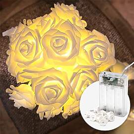 CozyHome Deko Rosen Lichterkette - 4 Meter &