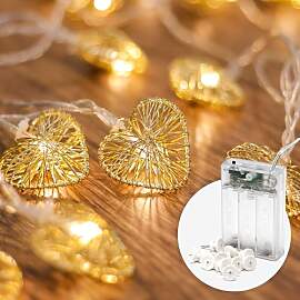 CozyHome Herz Lichterkette mit Batterie &