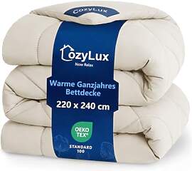 CozyLux Bettdecke 220x240 für 4 Jahreszeiten -