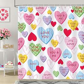 COZZSNUGE Duschvorhang 180 x 180 cm Valentinstag,