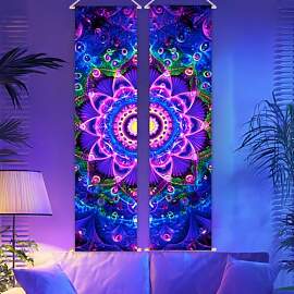 CRAFTYMELODY 2 Packung Schwarzlicht Wandteppich
