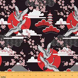 Crane Fabric Meterware Kirschblüten Polsterstoff