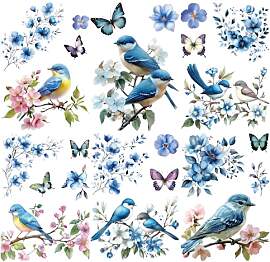 craspire 8 Blatt Blauer Vogel Fensteraufkleber