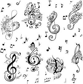 craspire Musik-Wandaufkleber, 8 Blatt,