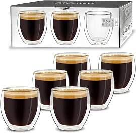 Creano doppelwandige Espresso-Gläser, 6er-Set