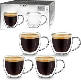 Creano doppelwandige Espresso-Gläser mit Henkel,