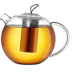 Creano Teekanne 1,5l Jumbo, 3-teilige Glasteekanne 