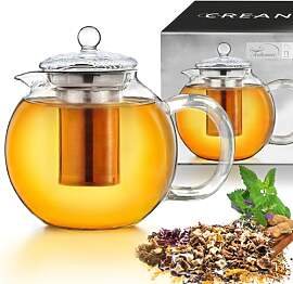 Creano Teekanne aus Glas 1,7l, 3-teilige