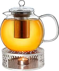 Creano Teekanne aus Glas 1,7l + EIN Stövchen aus