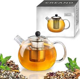 Creano Teekanne mit Siebeinsatz aus Glas 1,0l -