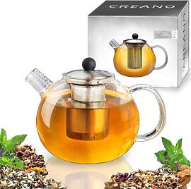 Creano Teekanne mit Siebeinsatz aus Glas 1,6l -