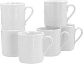 CreaTable Kaffeebecher Polo weiß Porzellan 6 tlg.