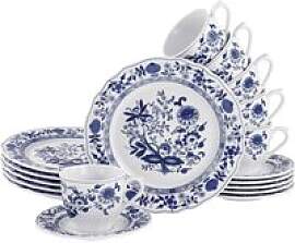 CreaTable Kaffeeservice Flora Zwiebelmuster blau