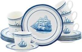 CreaTable Kaffeeservice Segelschiff blau Steingut