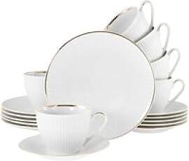 CreaTable Kaffeeservice Valencia weiß Porzellan