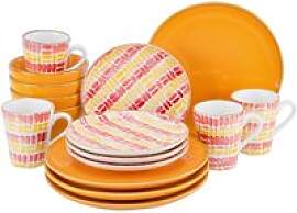 CreaTable Kombiservice MARBELLA orange Steingut 16 