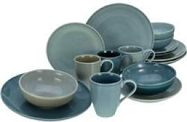 CreaTable Kombiservice Reactive AQUA blau Keramik