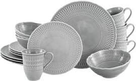 CreaTable Kombiservice Sofia grau Porzellan 16 tlg.