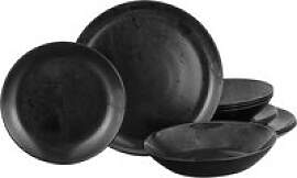 CreaTable Tafelservice Diana schwarz Glas 12 tlg.