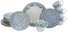 CreaTable Tafelservice Euböa blau Steingut 16 tlg.